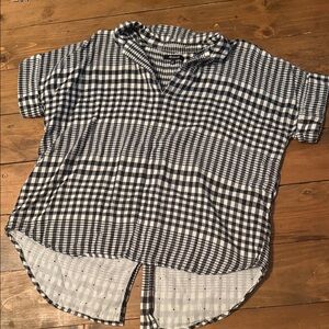 Madewell Black and White Checkered Top